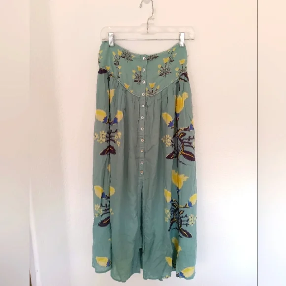 🦠NWOT Free People Sage Green Summer Skirt Set - Picture 5 of 7